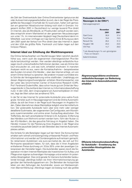 B2C-Handel in der Automobilindustrie: Internet primär als