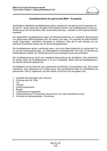 Qualitätsrichtlinien (66 KB PDF) - MAN Truck & Bus