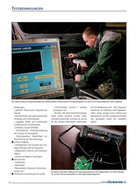 Diagnosetest - Kfz-Betrieb