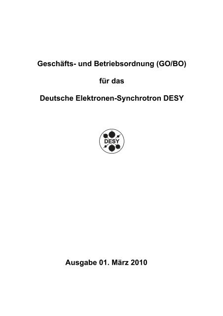 Geschäfts- und Betriebsordnung (GO/BO) - Desy
