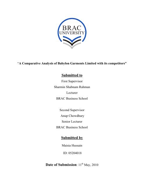 Internship Report - of DSpace - BRAC University