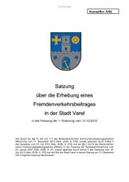 Fremdenverkehrsbeitragssatzung - Stadt Varel