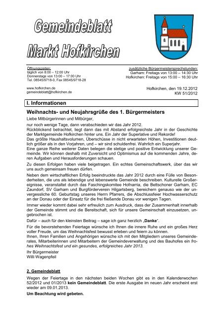 Gdeblatt 51 2012 - in Hofkirchen