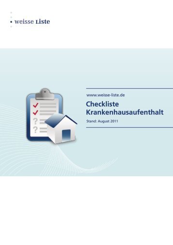 Checkliste hilft bei Vorbereitung auf Krankenhausbehandlung