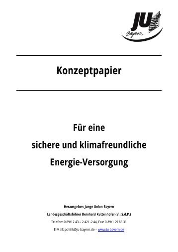 Konzeptpapier Für eine sichere und klimafreundliche ... - Kurt Höller