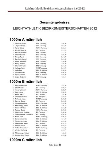 Leichtathletik Bezirksmeisterschaften 6.6.2012