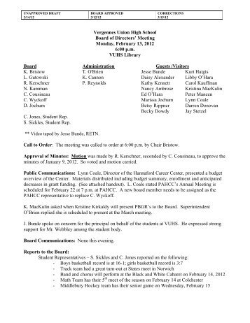February - Vergennes Union High School