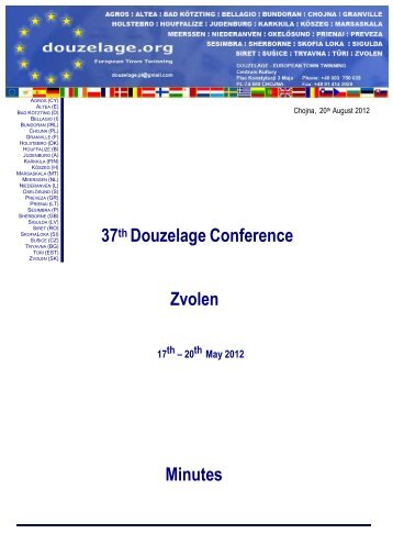 Minutes Zvolen 2012 - Douzelage.org