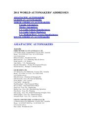 2005 WORLD AUTOMAKERS' ADDRESSES - Ward's Auto