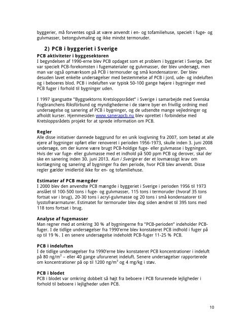 forekomst af PCB - Miljøstyrelsen