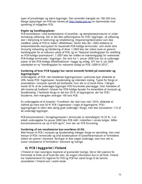 forekomst af PCB - Miljøstyrelsen