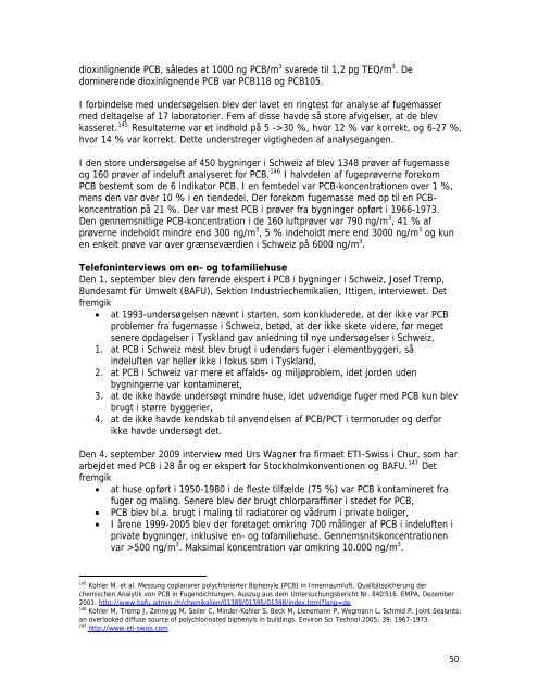 forekomst af PCB - Miljøstyrelsen