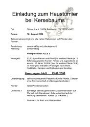 Einladung zum Hausturnier bei Kersebaums - IPZV Lippe e.V.
