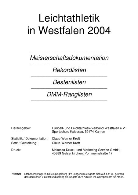 Leichtathletik in Westfalen 2004 - LG Wittgenstein