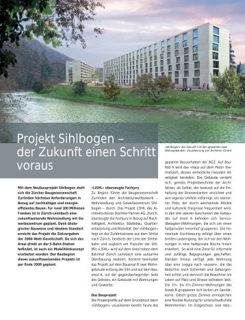 Projekt Sihlbogen - Baugenossenschaft Zurlinden