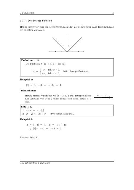 Mathematik 1 - Homepage von Georg Hoever - FH Aachen