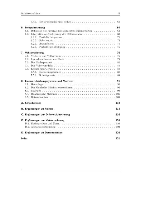 Mathematik 1 - Homepage von Georg Hoever - FH Aachen