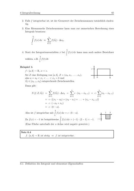 Mathematik 1 - Homepage von Georg Hoever - FH Aachen