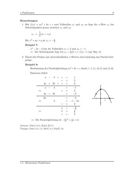 Mathematik 1 - Homepage von Georg Hoever - FH Aachen