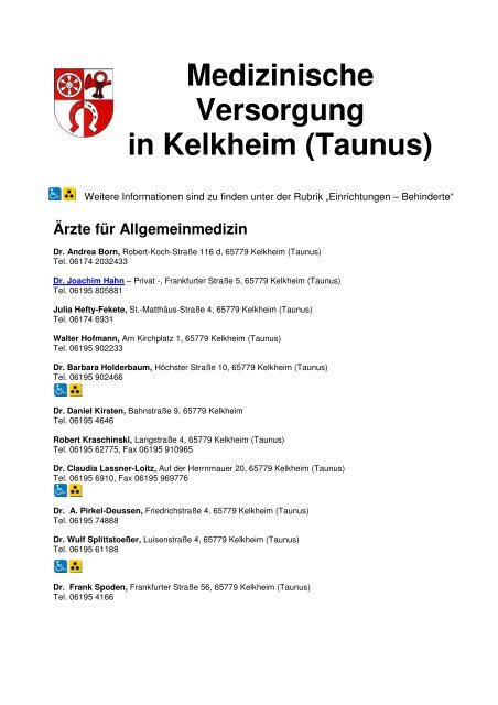 Medizinische Versorgung in Kelkheim (Taunus)