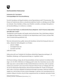 Schreiben der OFD Niedersachsen