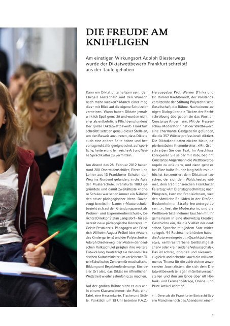 Polytechnik 01/2012 - Stiftung Polytechnische Gesellschaft