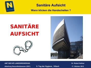 Dr. Robert Kellner: Sanitäre Aufsicht