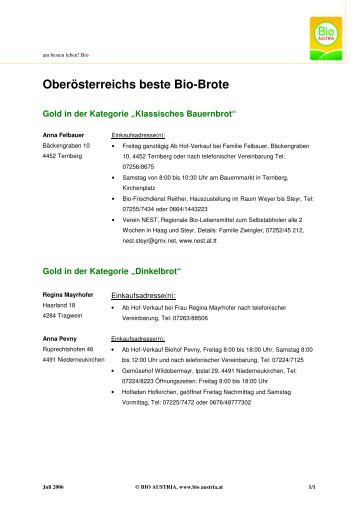 Praemierte biobrote oberoesterreich 1