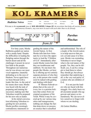 Kol Kramers Volume III Issue # 17.pub