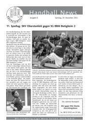 Handball News - SKV Oberstenfeld