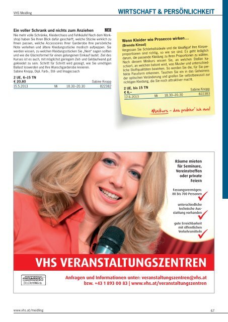 Frühjahrsprogramm 2013 - Verband Wiener Volksbildung