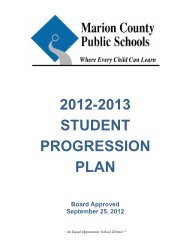 Student Progression Plan - Marion County Public Schools