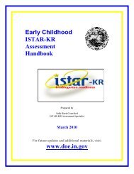 Early Childhood ISTAR-KR Assessment Handbook - Indiana ...