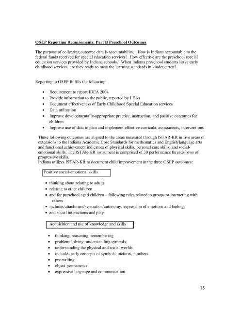 Early Childhood ISTAR-KR Assessment Handbook - Indiana ...