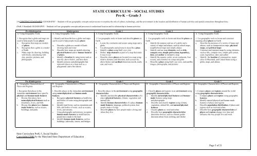 Maryland State Curriculum - mdk12