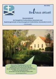 Bethaus aktuell - Baptisten in Jever