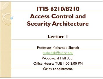 ITIS 6210/8210 Access Control and Security ... - Marc Grosz Wiki