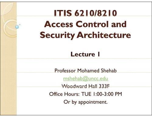 ITIS 6210/8210 Access Control and Security ... - Marc Grosz Wiki