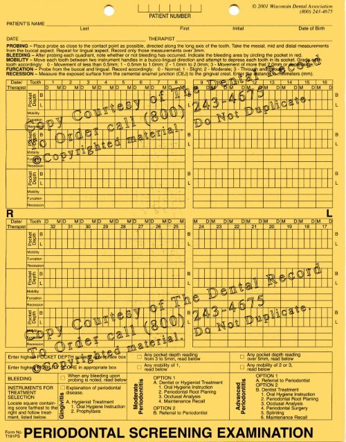 Periodontal Screening Examination - The Dental Record