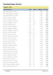 Preisliste Kelter & Kirch - Kelter und Kirch GmbH