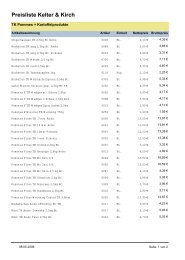 Preisliste Kelter & Kirch - Kelter und Kirch GmbH