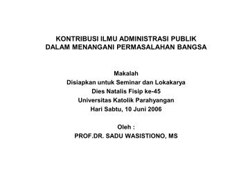 KONTRIBUSI ILMU ADMINISTRASI PUBLIK DALAM ... - IPDN