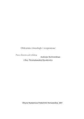 Wycięte fragmenty książki "Obliczenia równoległe i rozproszone"