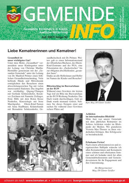 Die Gemeinde Informiert - Folge 92 (0 bytes) - Kematen an der Krems