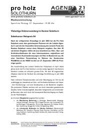 Download Medienmitteilung - Pro Holz Solothurn