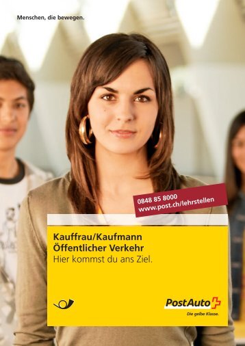 Broschüre Kauffrau/Kaufmann öVLink wird in einem - Postauto