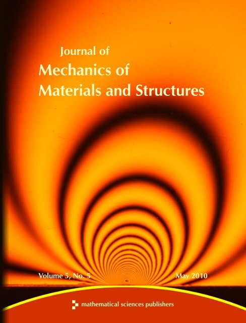 Journal of Mechanics of Materials and Structures vol. 5 (2010 ... - MSP