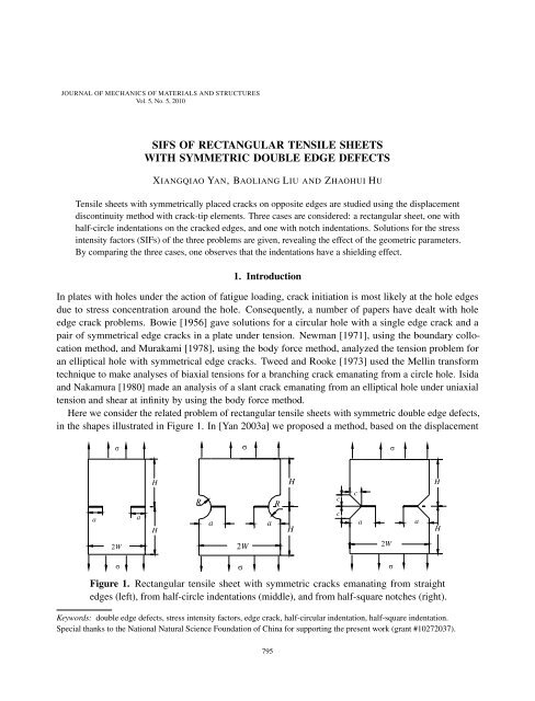 Journal of Mechanics of Materials and Structures vol. 5 (2010 ... - MSP