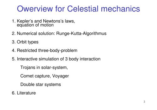 Celestial mechanics