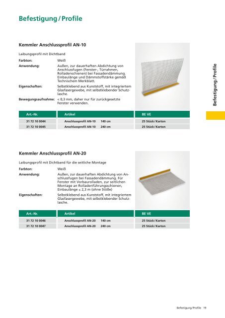 Befestigung / Profile - Kemmler Baustoffe